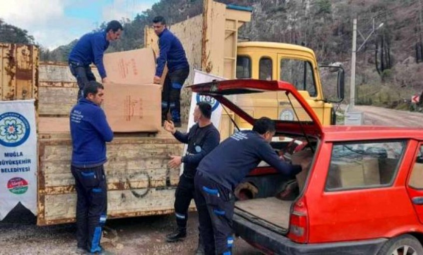 Yangın mağduru arıcılara destek devam ediyor...